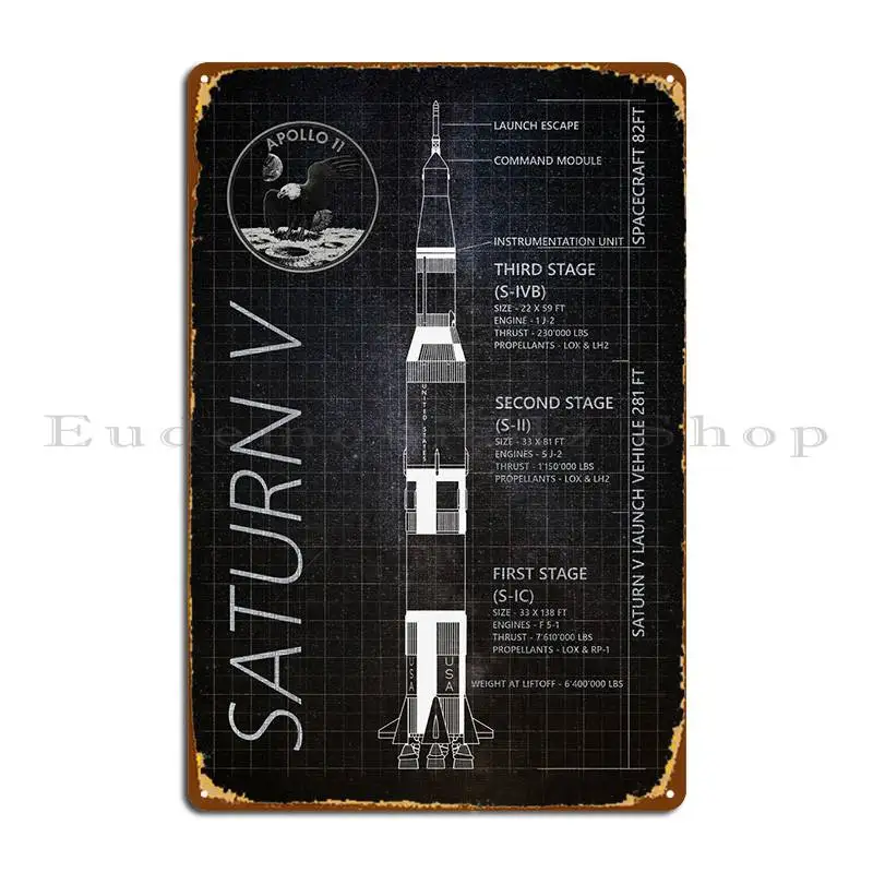 

Металлические таблички Saturn V, Забавный дизайн кинотеатра, дизайнерский оловянный плакат