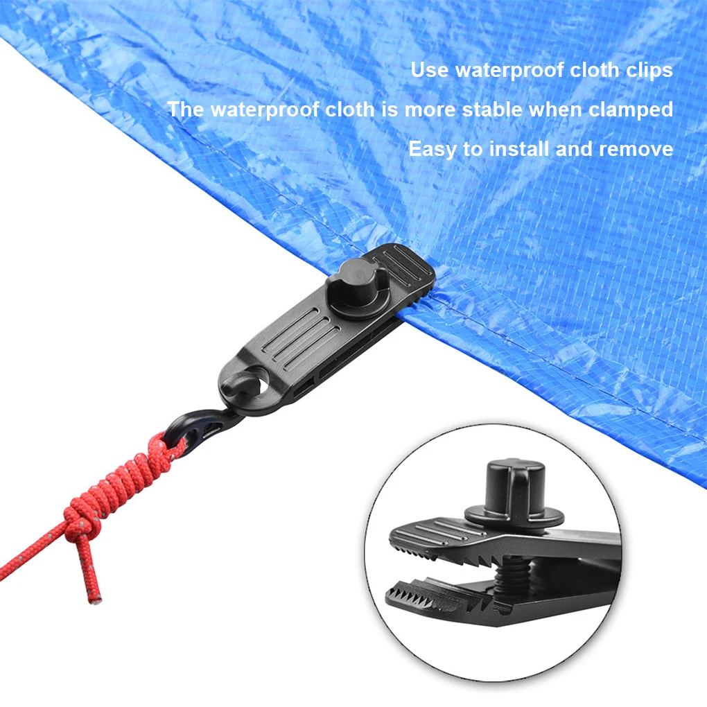 

Tarp Clamps Plastic Urgent Snap 10 Pieces Reusable Windproof Detachable Canopy Accessories for Outdoor Camping Hiking