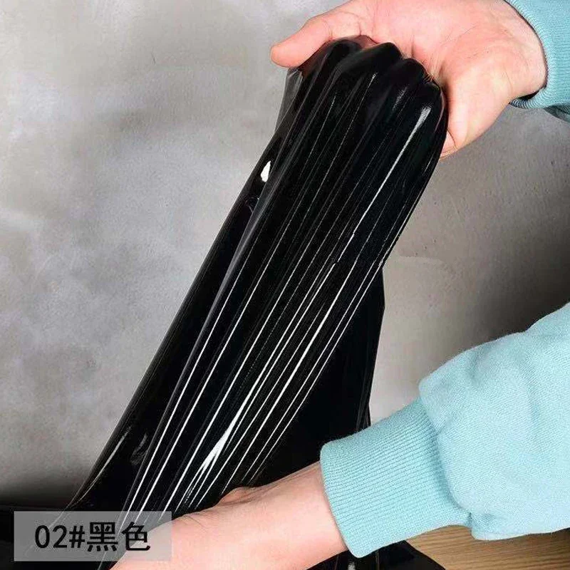 Женское блестящее платье-миди из лакированной кожи без рукавов искусственного