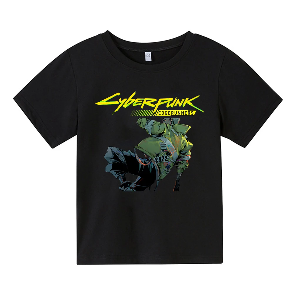 

Kids Anime Cyberpunk Edgerunners T-Shirts 2-12Y Children's Clothing Boys/Girls Summer Tee 100% Cotton Cool Graphics Cartoon Tops