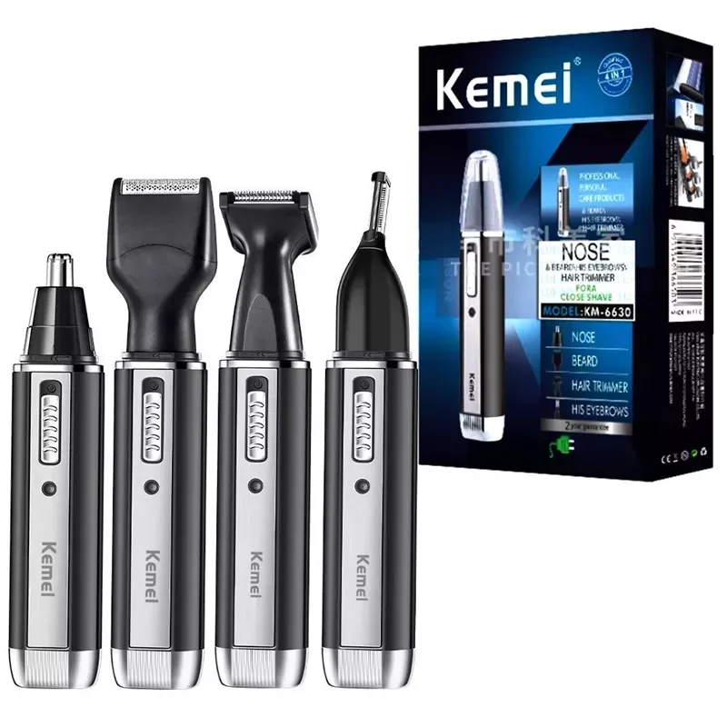 4in1 groomer kit rechargeable nose ear trimmer for men beard stubble sharp eyebrow micro trimmer ear cleaner 110-240v