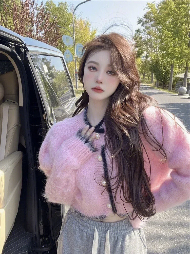 Мягкий мохеровый свитер с длинными рукавами женский осенне-зимний 2024 новый