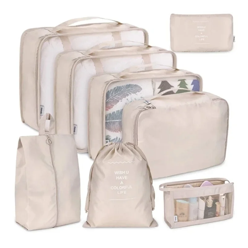 

8Pcs/set Large Capacity Luggage Storage Bags For Packing Cube Clothes Underwear Cosmetic Travel Organizer Bag Toiletries Pouch