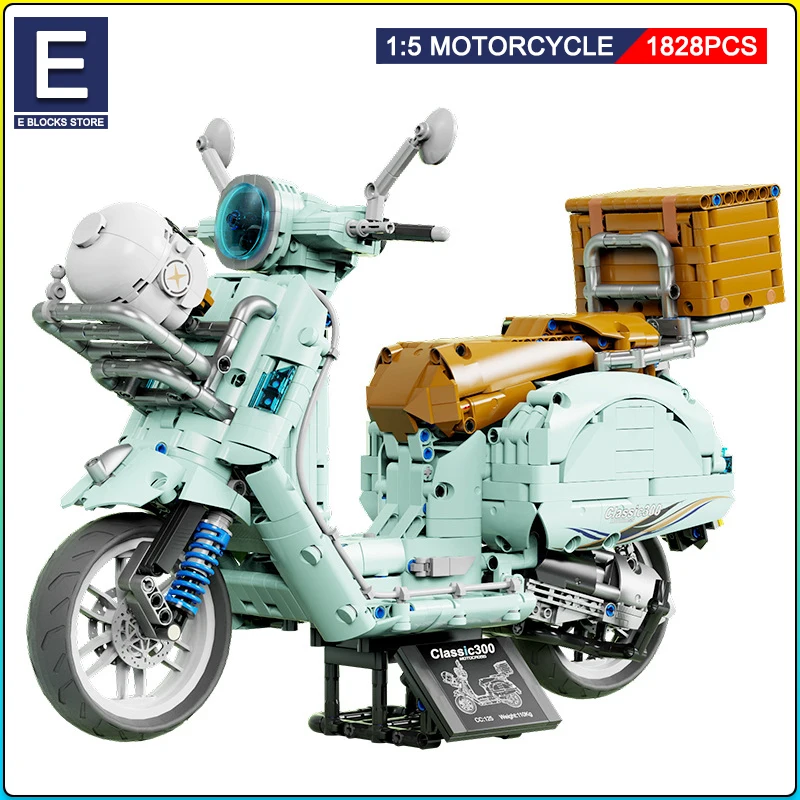 

Модель городского мотоцикла 1828 шт. 1:5, модель автомобиля, строительные блоки MOC, гоночный мотоцикл, автомобили, кирпичи, игрушка для детей, подарки T4025