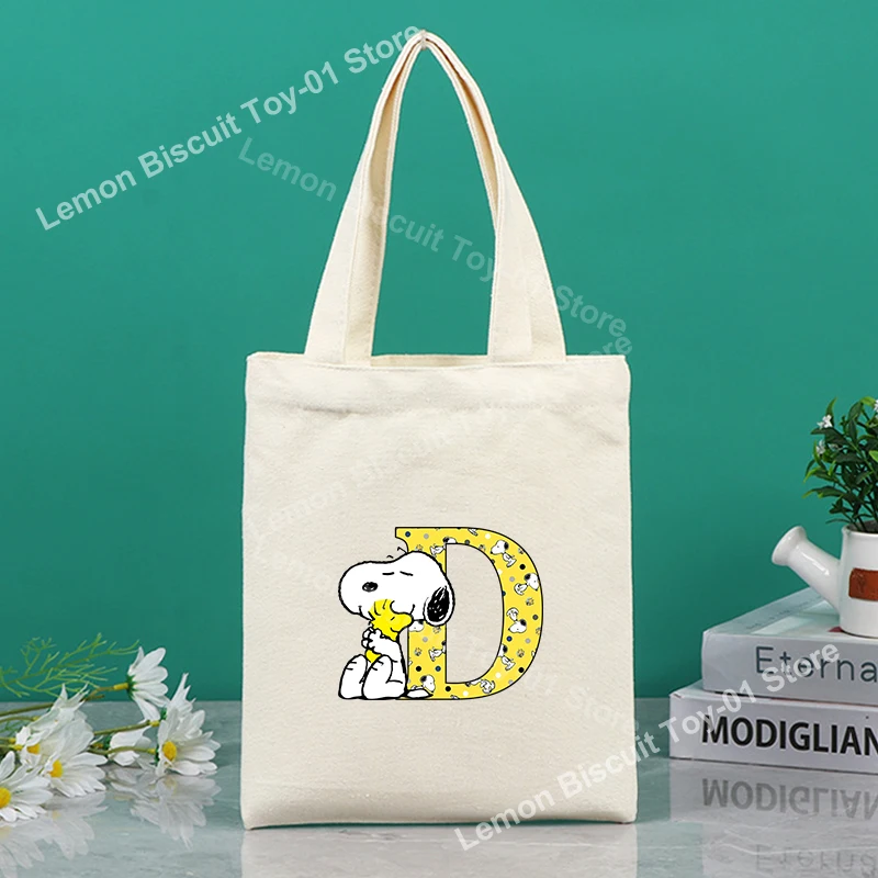 Snoopys Холщовая сумка-шоппер с мультяшным буквенным принтом женская сумка