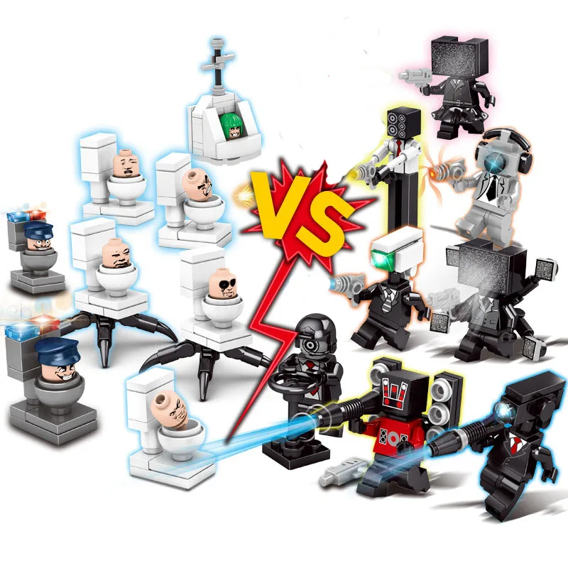 16 шт., новая модель унитаза MOC DIY Skibidi, строительные блоки, Классические куклы, детские игрушки, подарок для детей