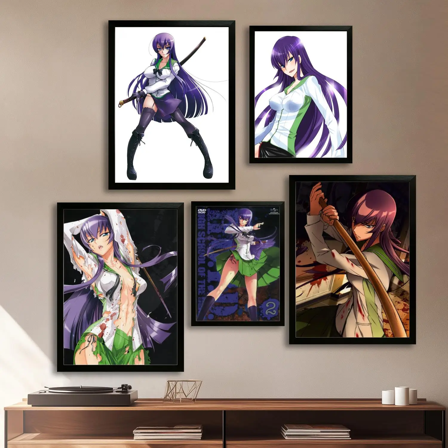 Саэко busujima аниме холст художественный постер настенная художественная картина с