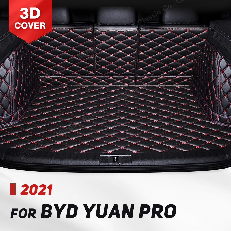 

Автомобильный коврик для багажника с полным покрытием для BYD Yuan Pro 2021, кожаный автомобильный коврик для багажника, подкладка для груза, защитные аксессуары для интерьера
