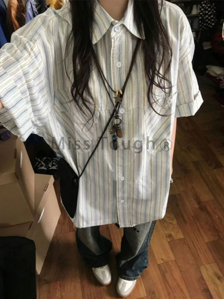 Женская Полосатая футболка с коротким рукавом повседневная дизайнерская в