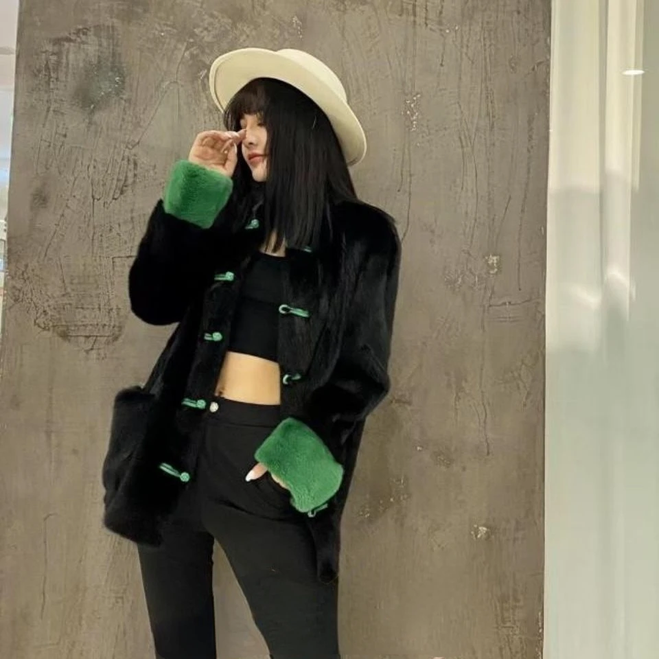 New Winter Coat for Women Long Faux Fur Coat Harajuku Vintage cardigans Jacket Warm loose Korean Fashion