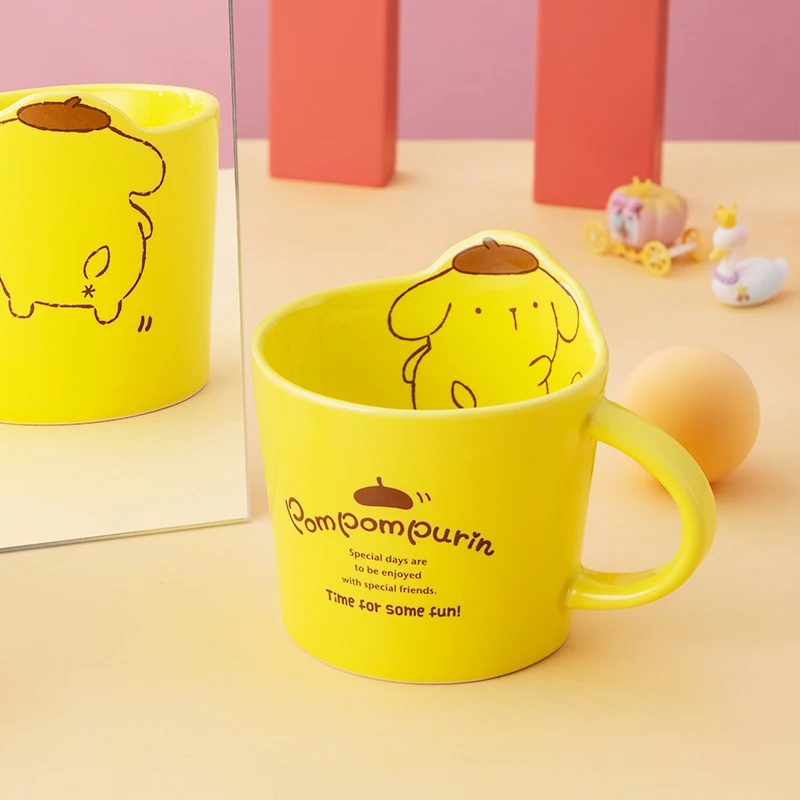 Розовая кавайная мультяшная персональная керамическая чашка My Melody Purin Dog аниме