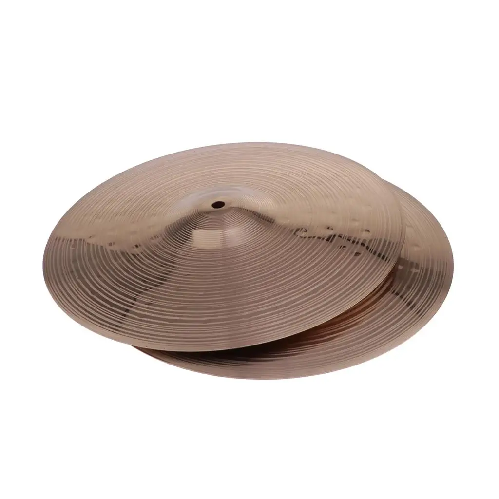 

Durable 2x Bronze Drum Kit Hi Hat Cymbals 14 Inch for Drummer