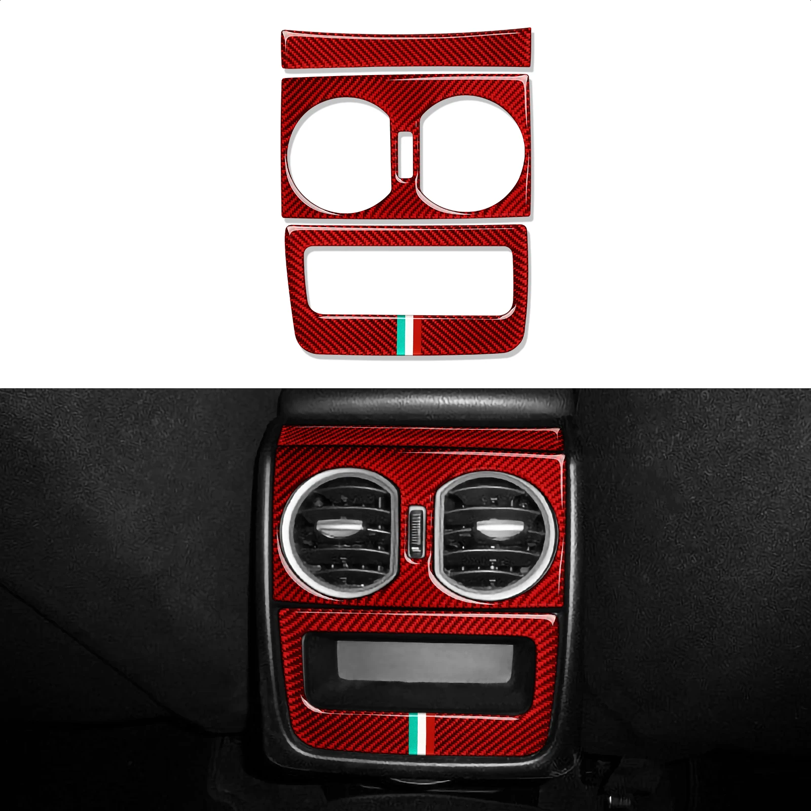 

Car Rear Air Outlet AC Air Vent Trim Carbon Fiber Sticker Trim For Alfa Romeo 159 2004 -2011 Accessories