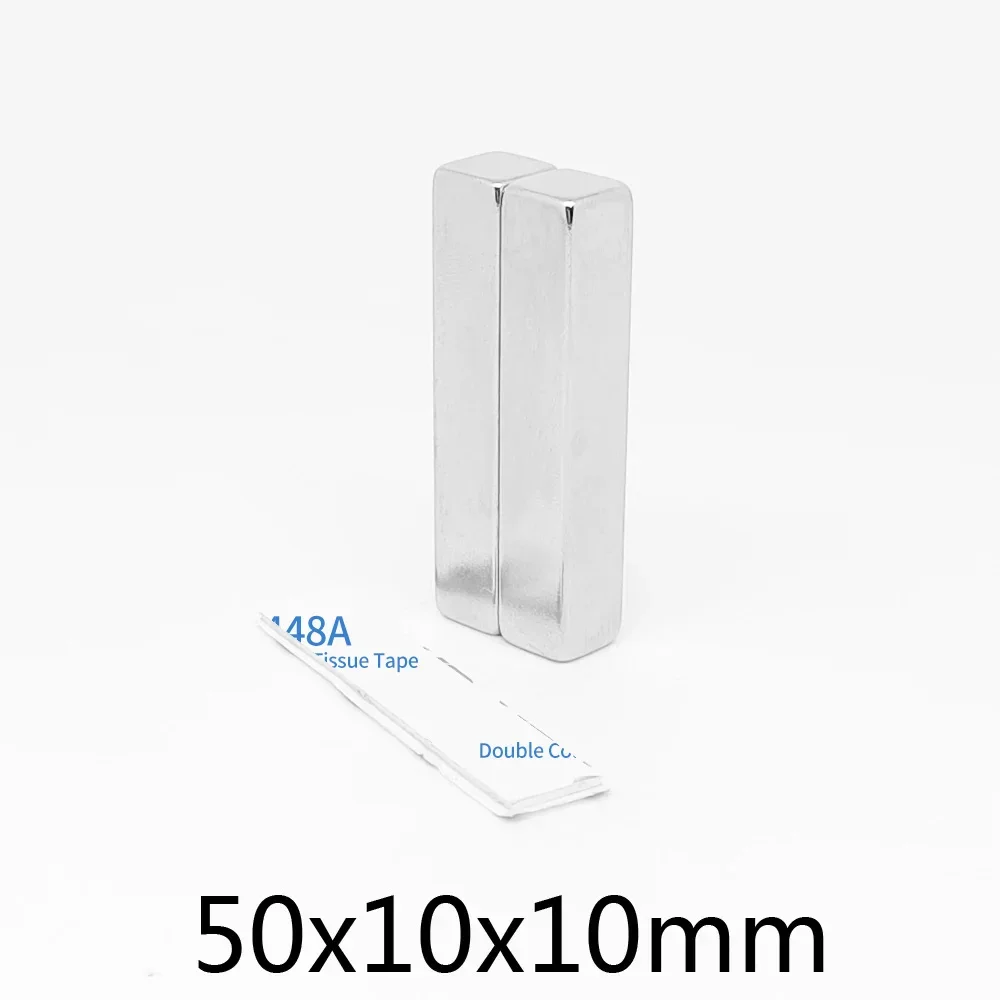 Блок 50x10x10 мм сильные мощные магниты две стороны с лентой 3 м 50*10*10 четырехместный