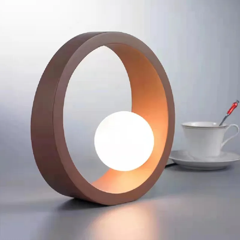 

Grey brown table lamp light luxury design simple LED home decoration appliances indoor coffee shop hotel restaurant sleeper