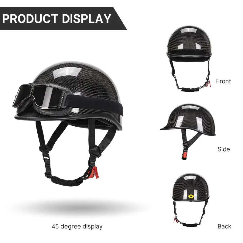 Винтажный легкий шлем из углеродного волокна в стиле Джетт сертифицированный
