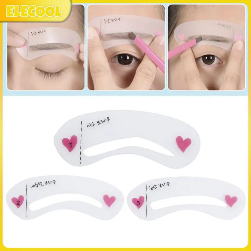 

ELECOOL 3 Styles/Set Grooming Brow Stencil Kit Shaping DIY Beauty Eyebrow Template Makeup Tool High Quality Reusable
