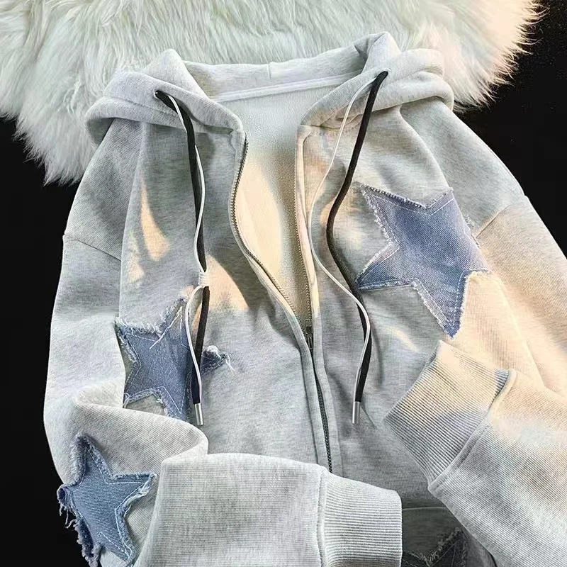 

Женский свитер в стиле ретро, свободный винтажный свитер в американском стиле, на молнии