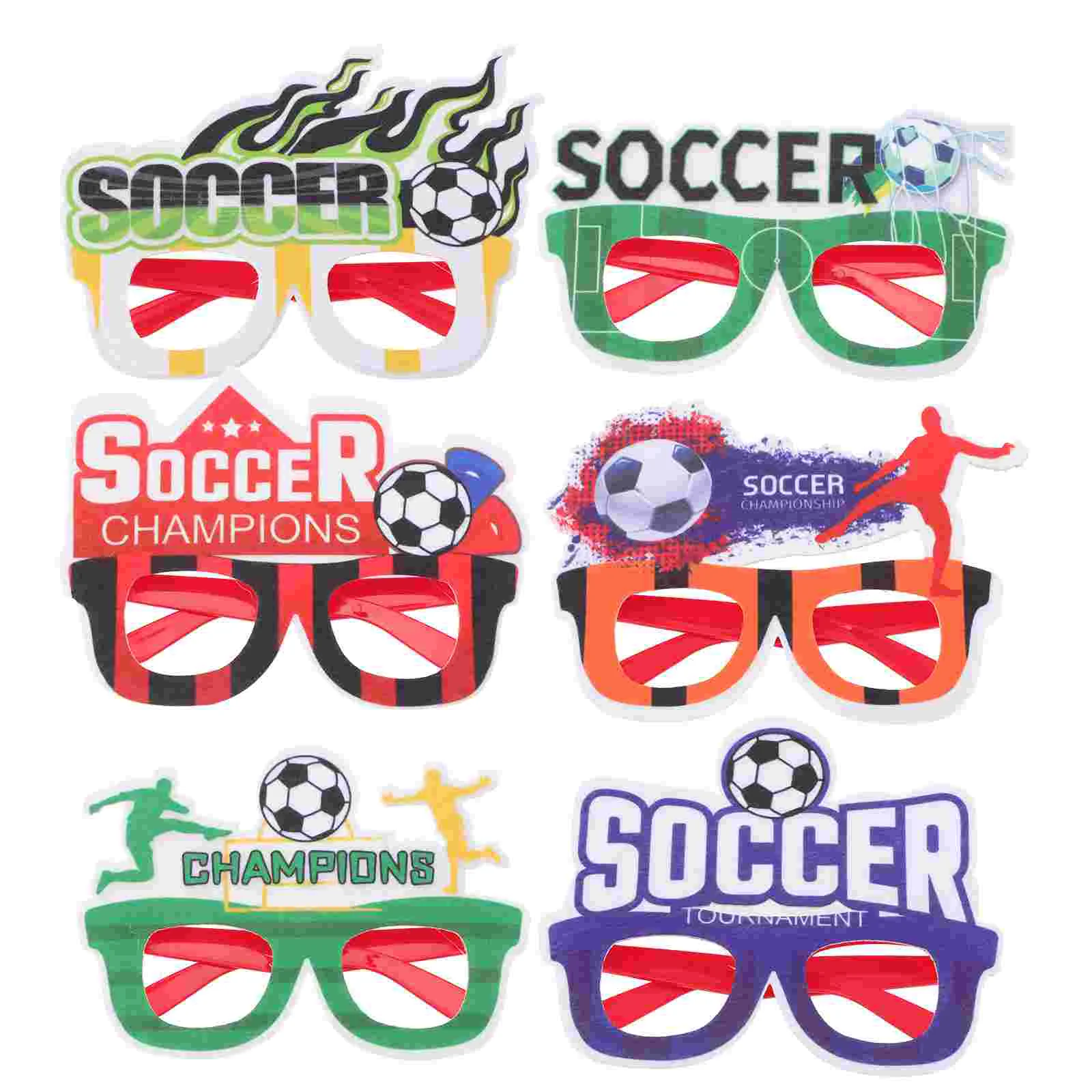 

6pcs Soccer Glasses Party Props Football Glasses Plastic Football Eyewear for Kids