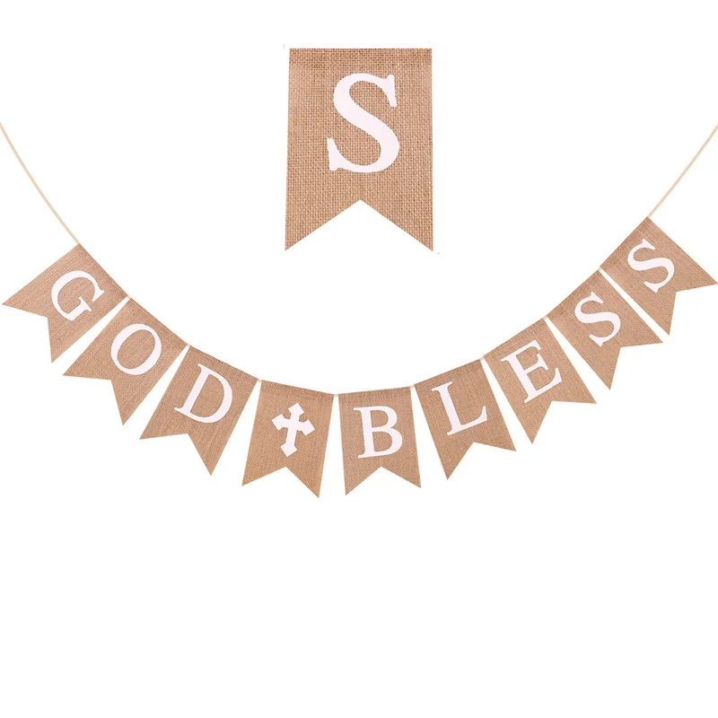 Бумага Для Крещения God Bless Баннер Мальчиков И Девочек Украшение Первого Причастия