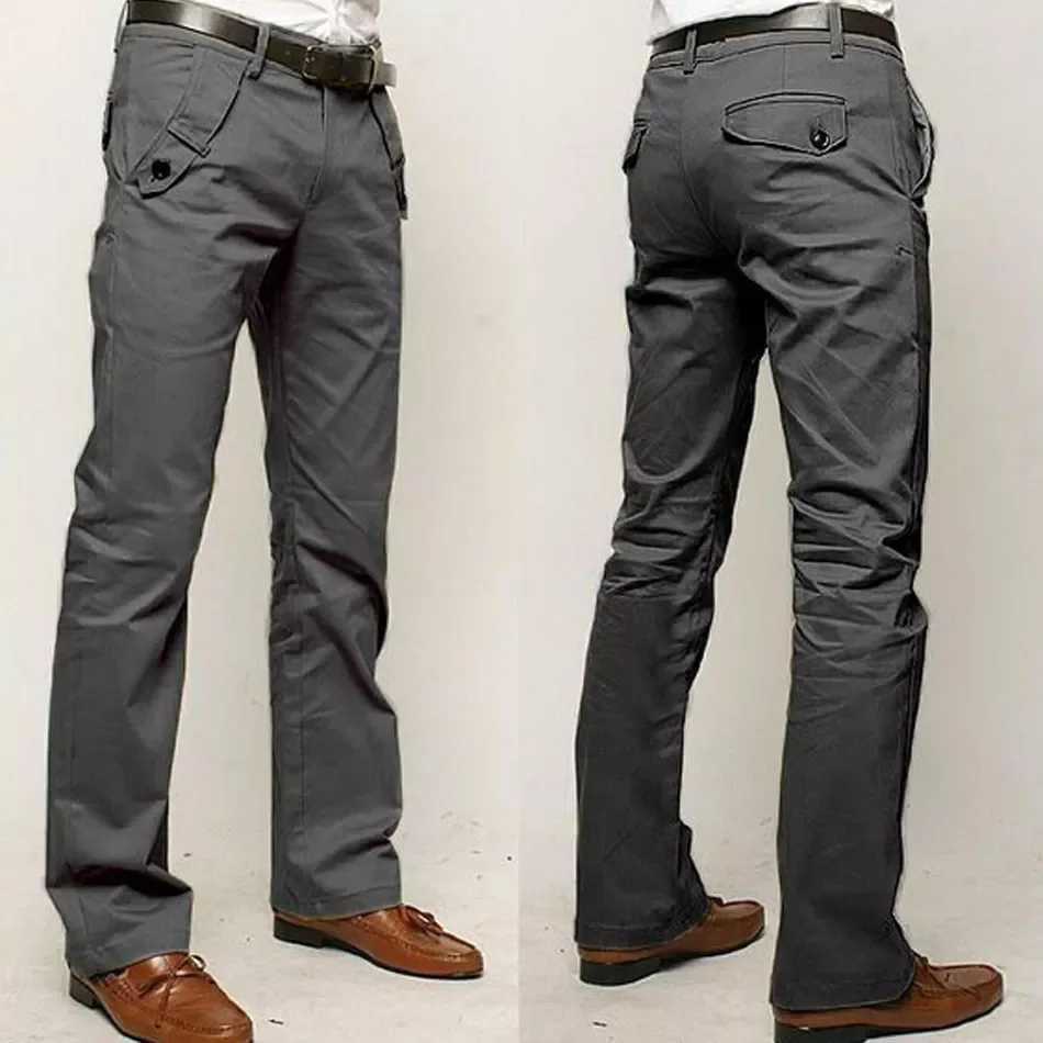 

2023NEW Design Casual Men Pants Cotton Slim Pant Straight Trousers Fashion Business Solid Khaki Black Pants Men Plus Size 36