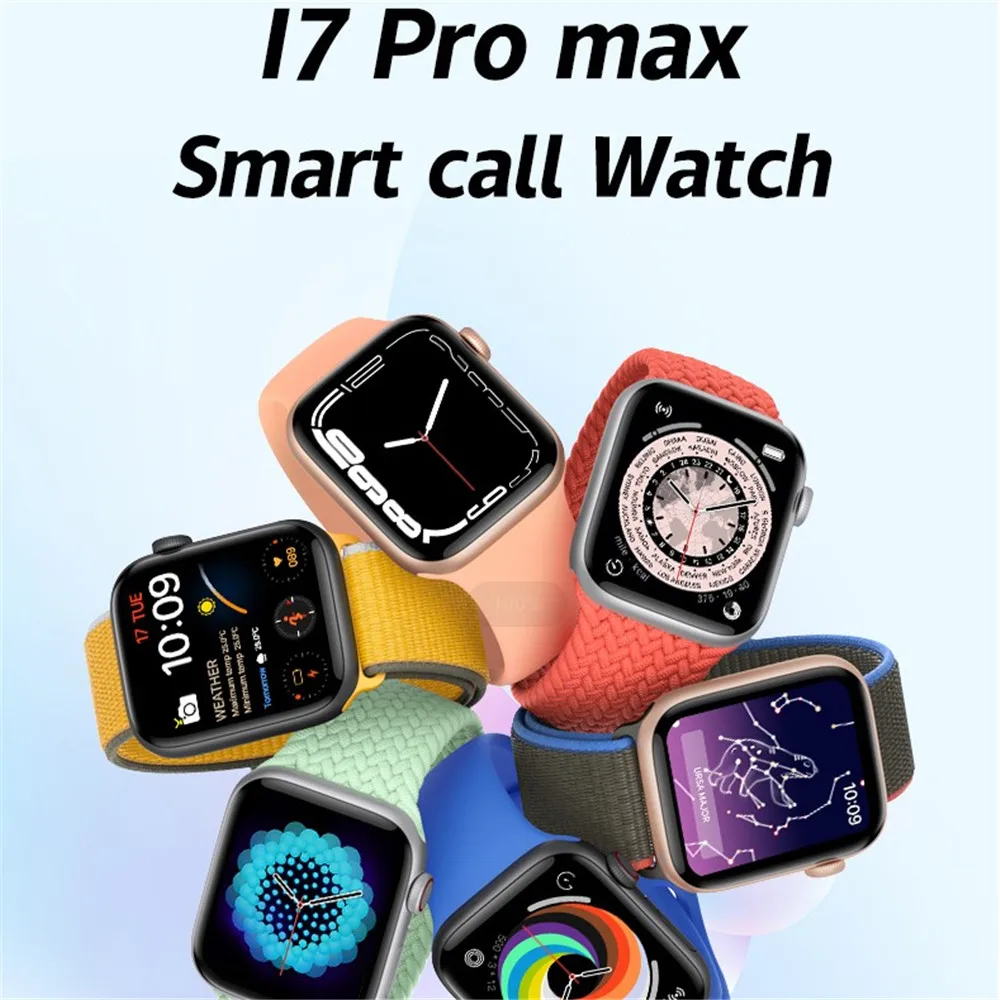 

Смарт-часы New Series 7, i7 Pro Max, Bluetooth, IP67, пульсометр, трекер, фитнес-трекер, 1,75 дюйма