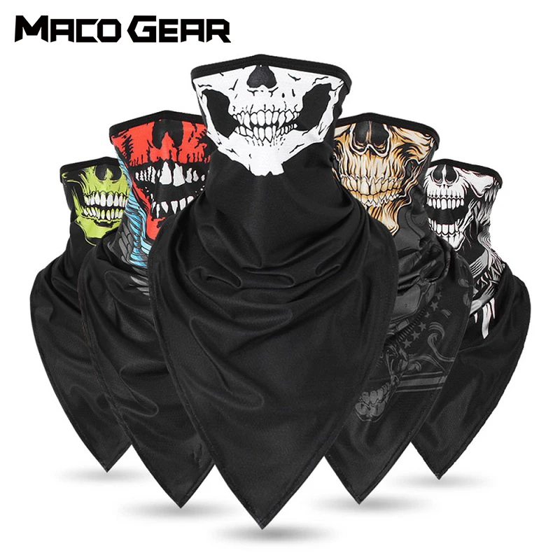 

Half Skull Mask Printed Tube Scarf Cycling Bandana Sport Hiking Hunting Running Bicycle Neck Gaiter Face Cover Men Women Summer