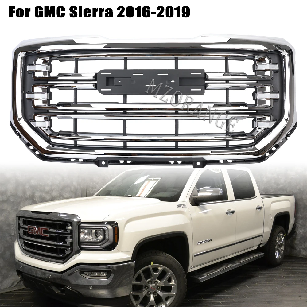 Передний верхний бампер для GMC Sierra 1500 2016 2017 2018 2019 автомобильные хромированные
