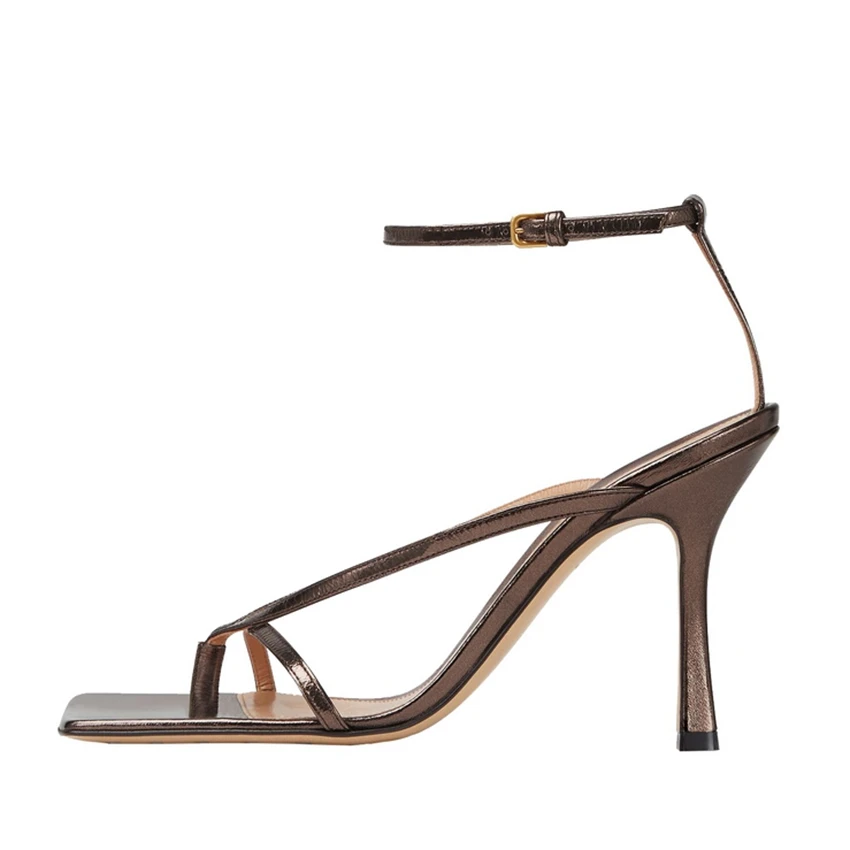 

Womens Patent Leather Slipper Shoe High Heel Shoes Summer Sandals Woman Ankle Buckle Strap High Heels Pumps Sandal Shoe Slippers