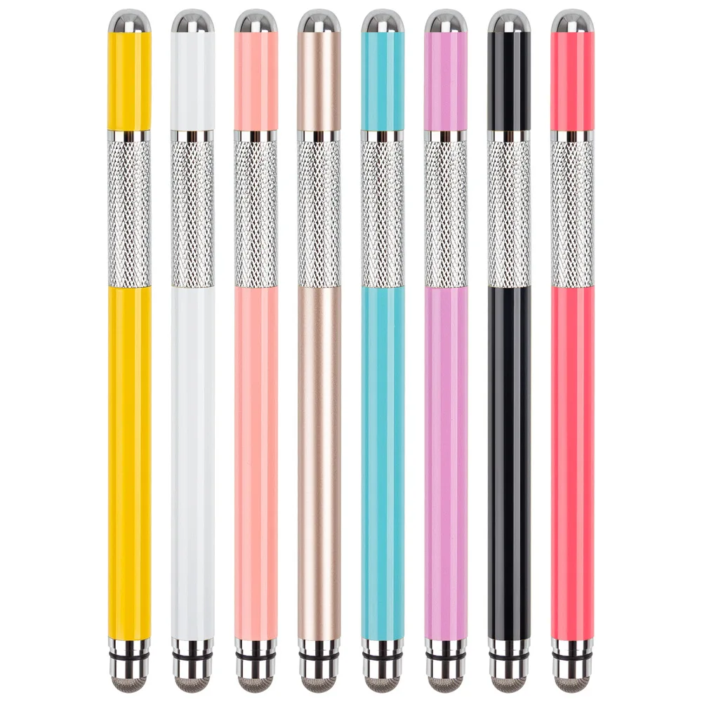 

50Pcs/Lot 2 In 1 High Sensitivity Capacitive Stylus Pens For iPhone iPad Pro Tablets Samsung Galaxy Touch Screens Custom Logo