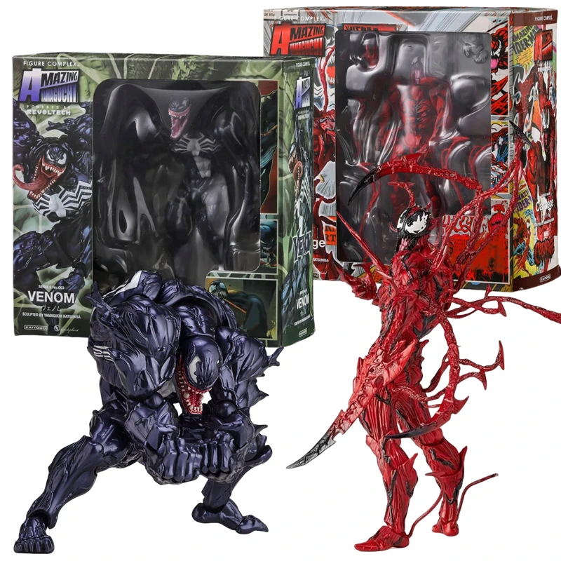Фото УДИВИТЕЛЬ YAMAGUCHI Carnage Venom KAIYODO Легенды Человека-паука, экшн-фигурка, подвижная сменная статуя для лица, модель для детей, игрушка в подарок №1