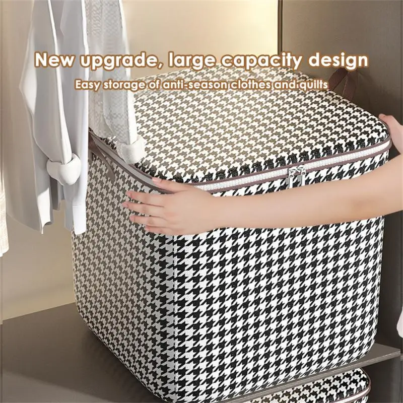 

With Lids With Handle Closet Wardrobe Large Capacity Houseware Quilt Bins Container Clothes Organizers Fabric Storage Boxes