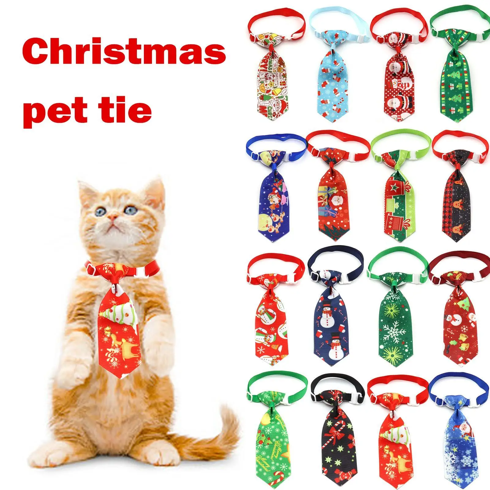 

16pcs/set Pet Christmas Bow Ties Cat And Dog Bow Tie Pet Accessories Bow Tie Collar Small Dog Cat Puppy Bowties Necktie
