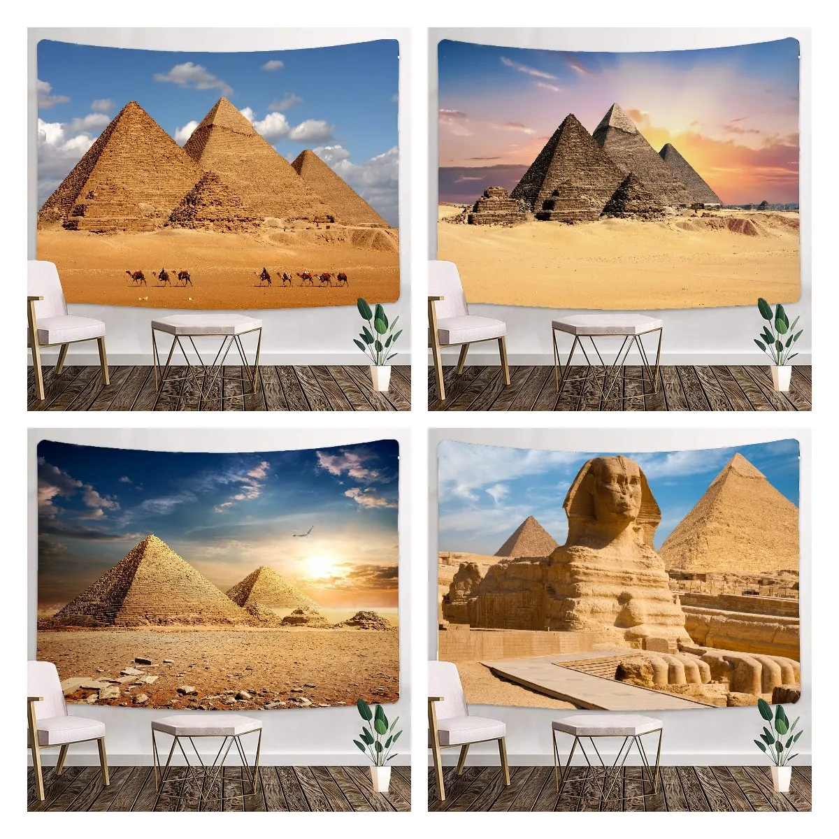 

Egypt Tapestry Wall Hanging Pyramid Tapestries Aesthetic Egyptian Room Decor Home Dorm Bedroom Decoration Boho Kawaii Blanket