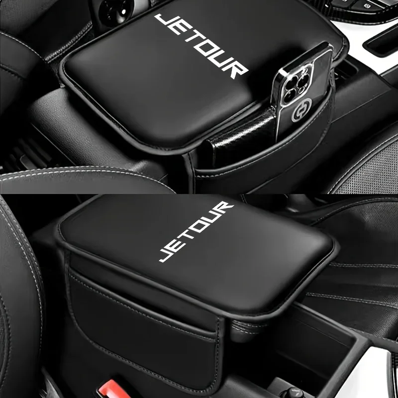 Фото Коврик-накладка на центральную консоль для Chery Jetour X70 Plus, X70M, X90Plus, X95Pro: защита подлокотников и подушка для хранения №1