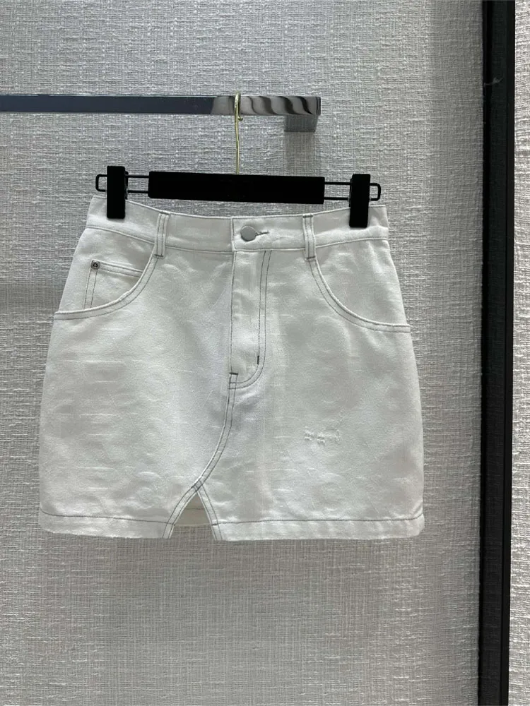 

2023 Spring And Summer New Women Sweet Cool Vintage Mid-Low Fanny Pack Hip Denim Short Skirt For Female