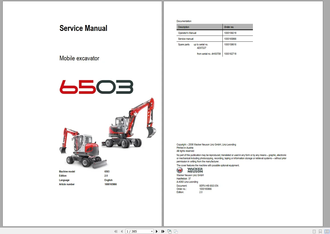 Wacker Neuson 23 1 ГБ PDF-управляемое руководство оператора по ремонту и схема проводки DVD