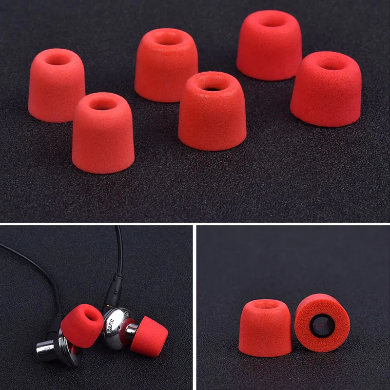 T200 (L, M, S) Earphone Spare Memory Foam Pad ,  4.5mm Calibre For Earphones/Eartips, Red 12 Pairs enlarge