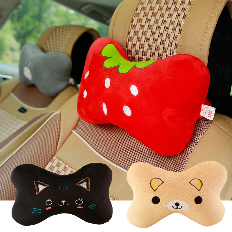 

Girl Car Neck Pillow CartoonAnimal Travel Pillow Cute Car Seat Cushion Cover Neck Support Women's Headrest Interior Accessories