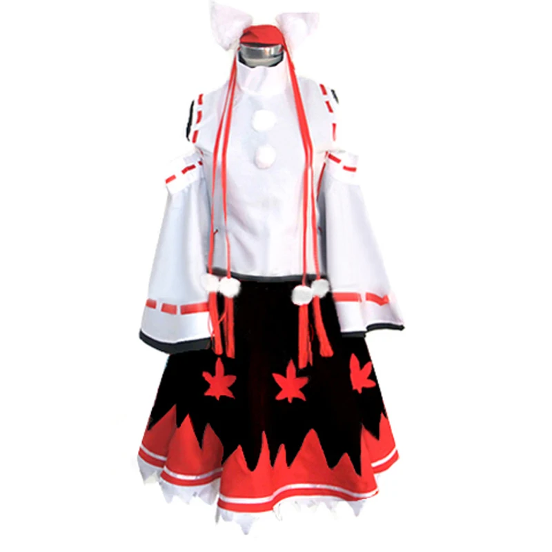 

Touhou Project Inubashiri Momiji Cosplay Costume with hat ears custom any size 11