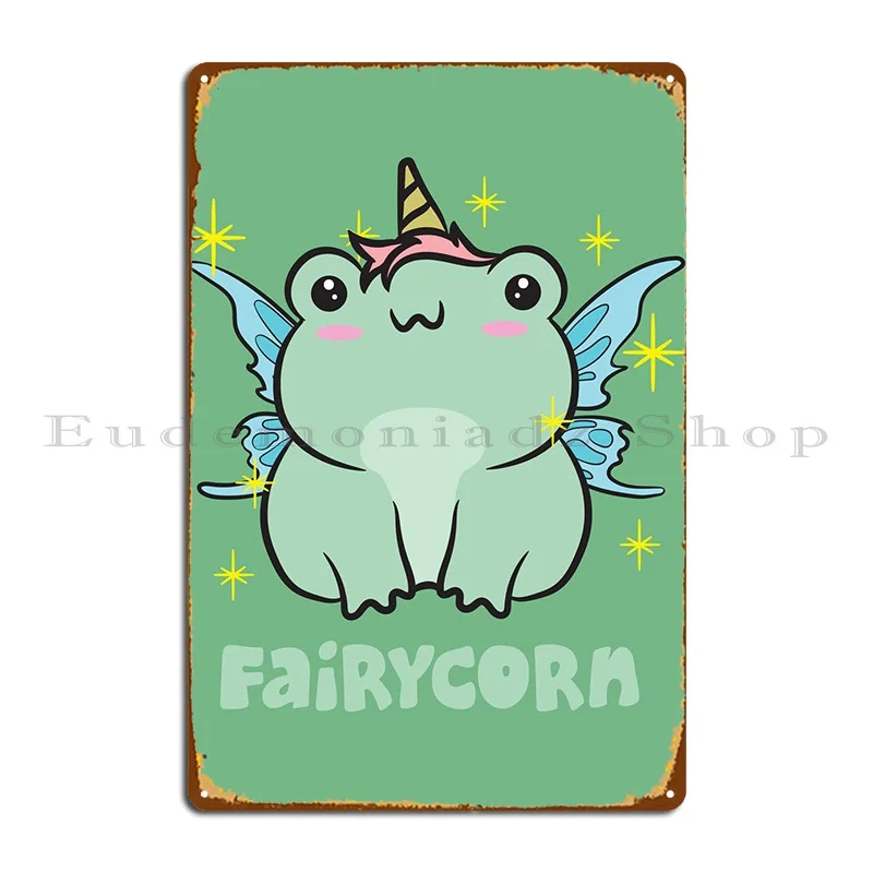 

Fairycore Сказочная лягушка металлический плакат Настенный декор на заказ фотообои Декор жестяной знак плакат