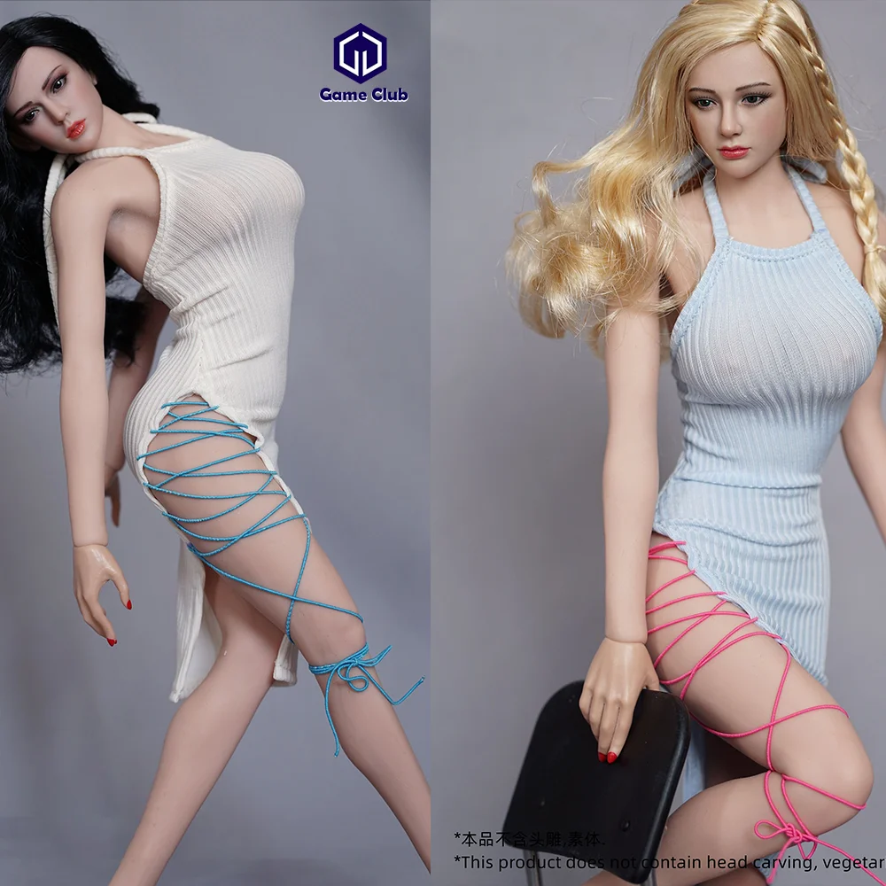 

SA Toys SA030 1/6 Female Soldier Clothing Spice Girls Slim Hang Neck Lace Up Strappy Hip Skirt Fit Set 12in Action Figure Body