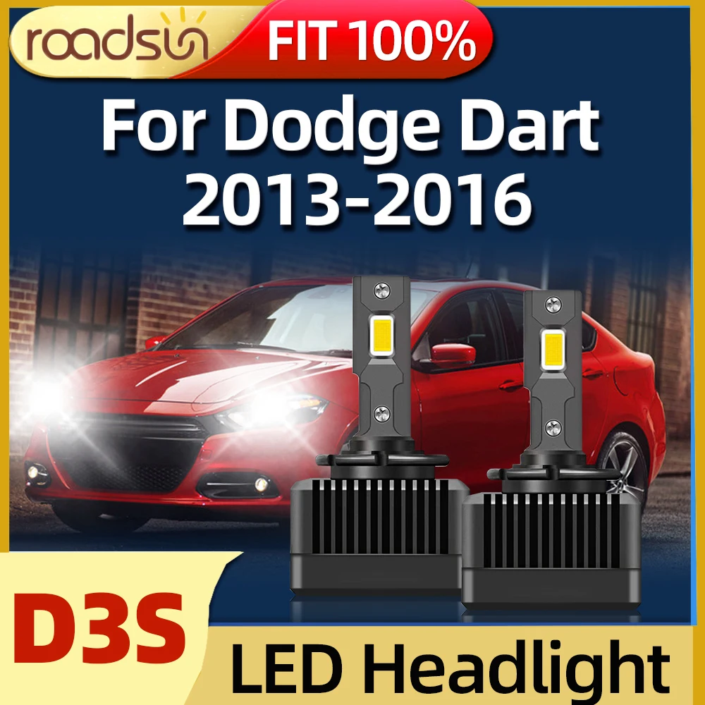 

Roadsun LED D3S Car Headlight Bulbs Auto Bulbs 1:1 Lights 6000K 55W 12V For Dodge Dart 2013 2014 2015 2016