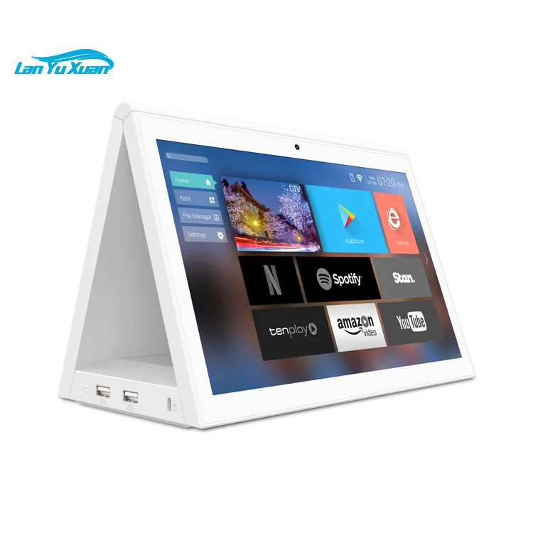 New 10.1 Inch Android 8.1 double Sided Screen Tablet Wd 1k Type-c desktop POS hardware system with battery for supermaket