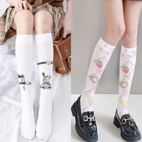 new lolita sexy womens stockings cartoon skull bow print fun velvet calf socks harajuku fashion cute sweet girl thin jk socks