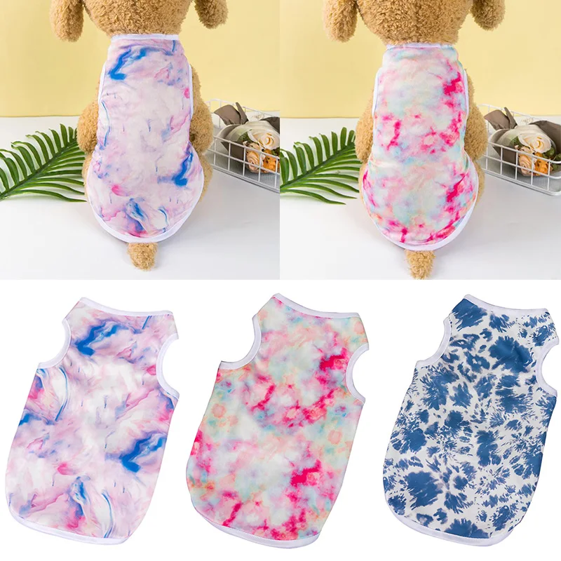 

Pets Clothing Summer Classic Tie-dye Dog Shirt Puppy Vest Pet T-shirt Pet Clothes Sleeveless Small Dog Clothes