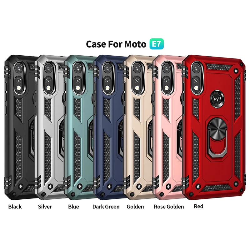 shockproof ring case for motorola e e5 play e6 plus e7 power anti drop bracket phone case back cover for moto e20 e30 e40 edge20 free global shipping