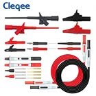 Комплект тестовых щупов Cleqee P1600C, комплект из 24 щупов для мультиметра, автомобильный зонд, крючок для проверки ИС, комплект зажимов типа крокодил
