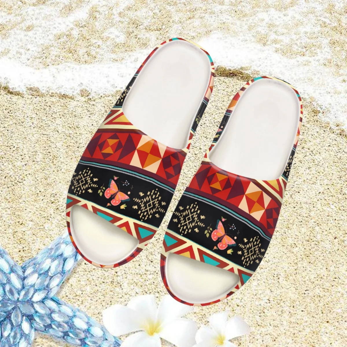 

Винтажные сандалии Nopersonality в этническом стиле с бабочками, летние сандалии для женщин, легкие классические тапочки-слайды, домашние тапочки на плоской подошве