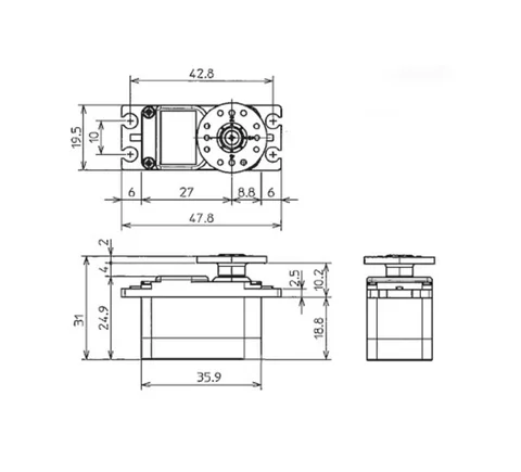 FUTABA S3175HV Высоковольтный цифровой сервопривод средней смолы для модели радиоуправляемого автомобиля